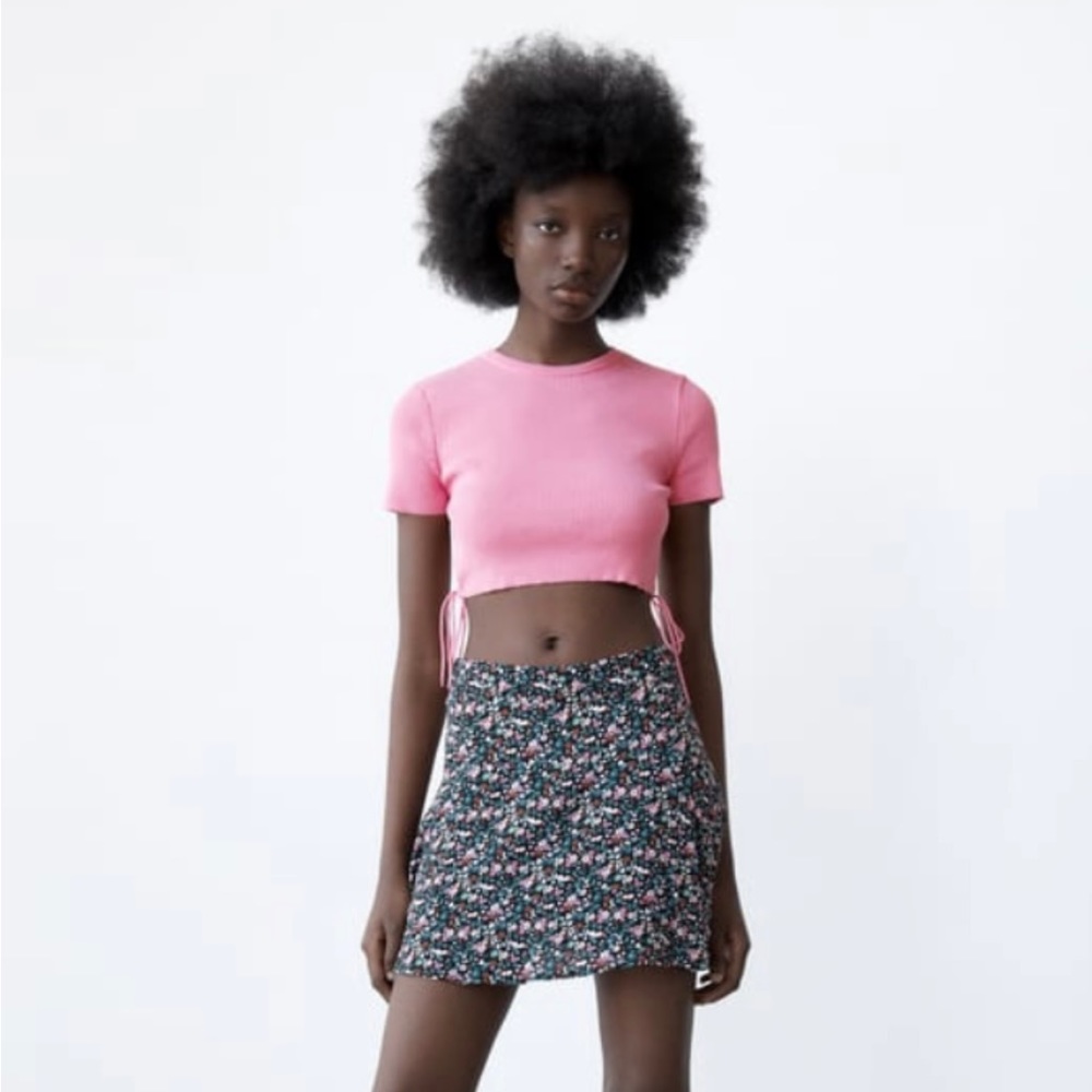 Floral print skort, size L by Zara; never worn